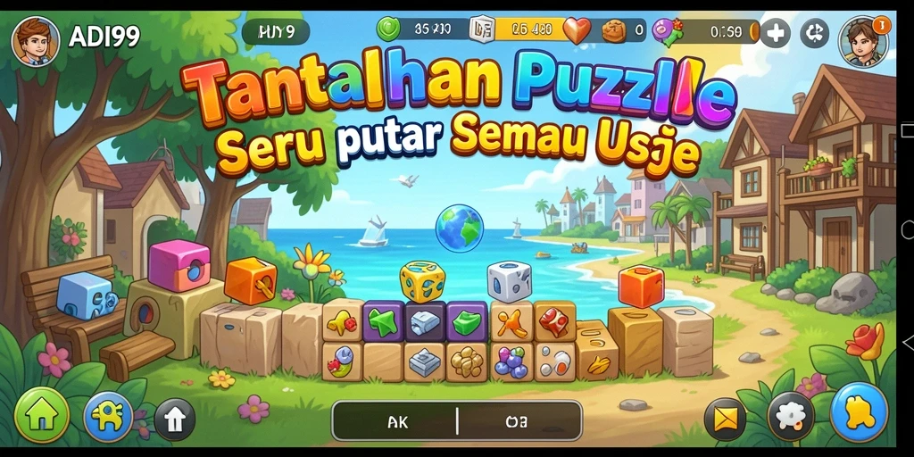 Tampilan gameplay ADI99 yang menarik dengan berbagai tantangan puzzle.