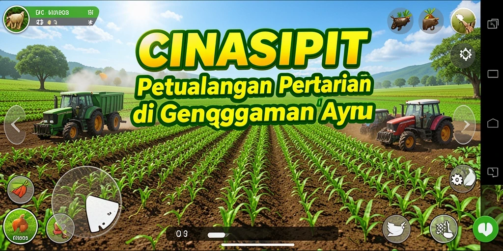 Tangkapan layar gameplay CINASIPIT yang menampilkan aktivitas bertani.