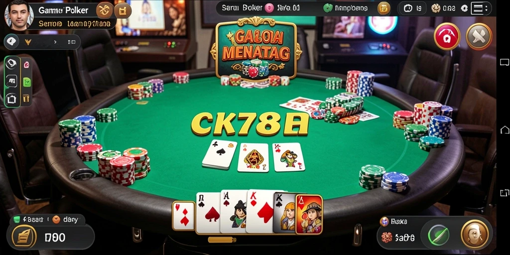 Screenshot gameplay CK789 menampilkan suasana poker yang seru dan kompetitif.