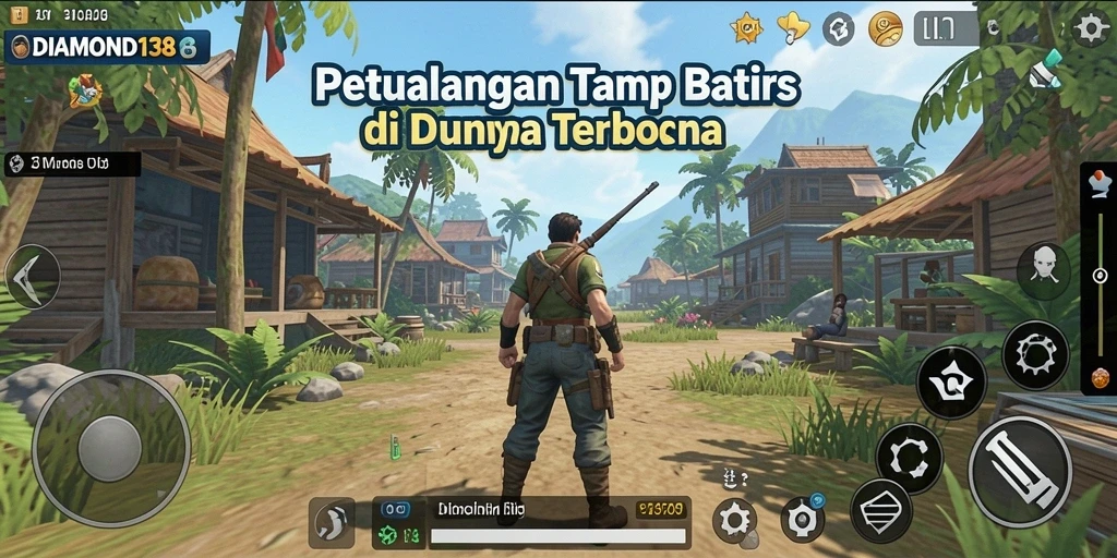 Screenshot menampilkan eksplorasi dunia terbuka DIAMOND138 dengan landscape yang memukau.