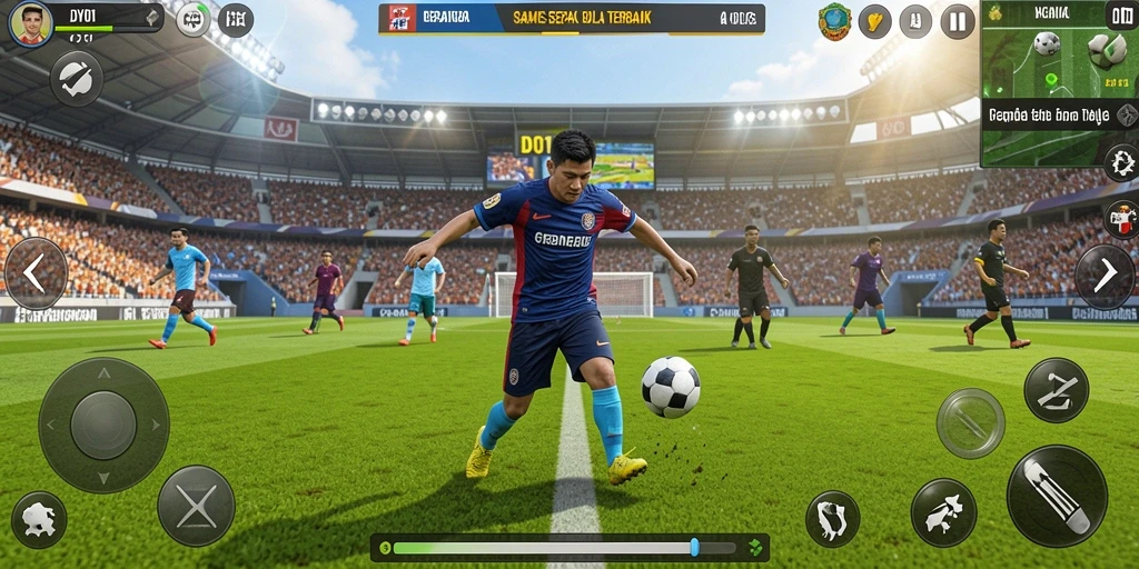 Tampilan gameplay DY01 yang menakjubkan dalam pertandingan sepak bola.