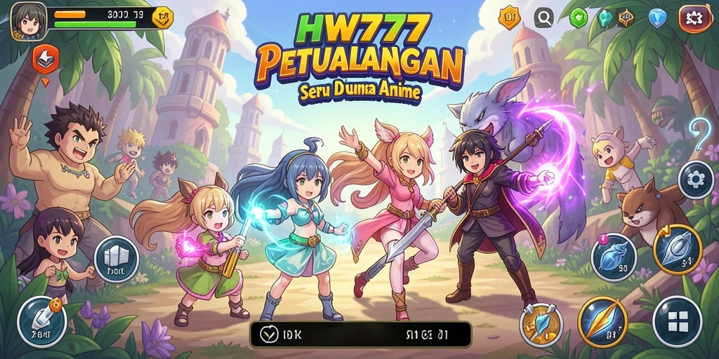 Screenshot menampilkan aksi seru dari game Anime HW777.