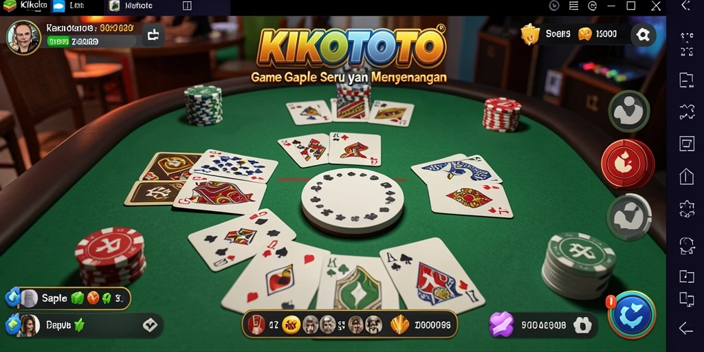 Tampilan gameplay KIKOTOTO dengan suasana seru permainan Gaple.