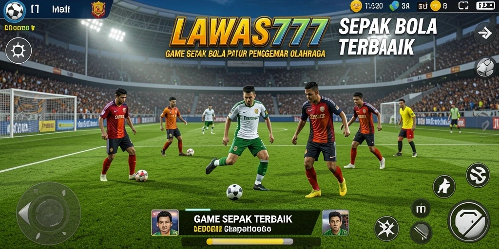 Tampilan gameplay LAWAS777 yang mendebarkan saat mencetak gol.