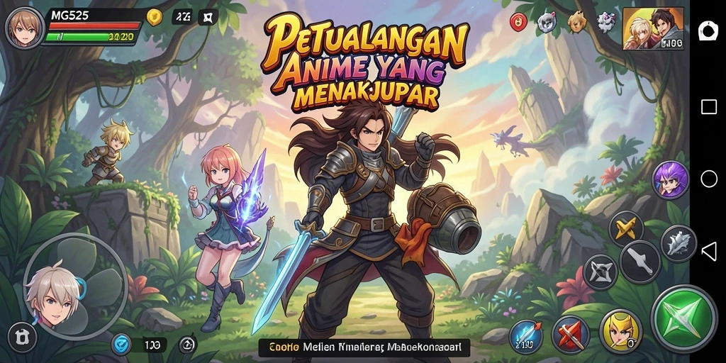 Tangkapan layar MG525 menunjukkan aksi seru di dunia anime.