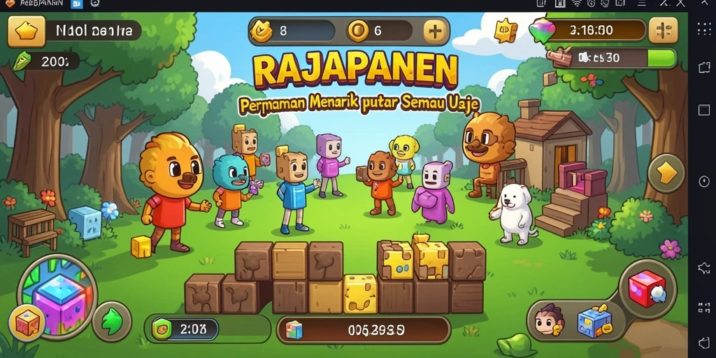 Screenshot dari gameplay menarik di RAJAPANEN yang menampilkan berbagai teka-teki.
